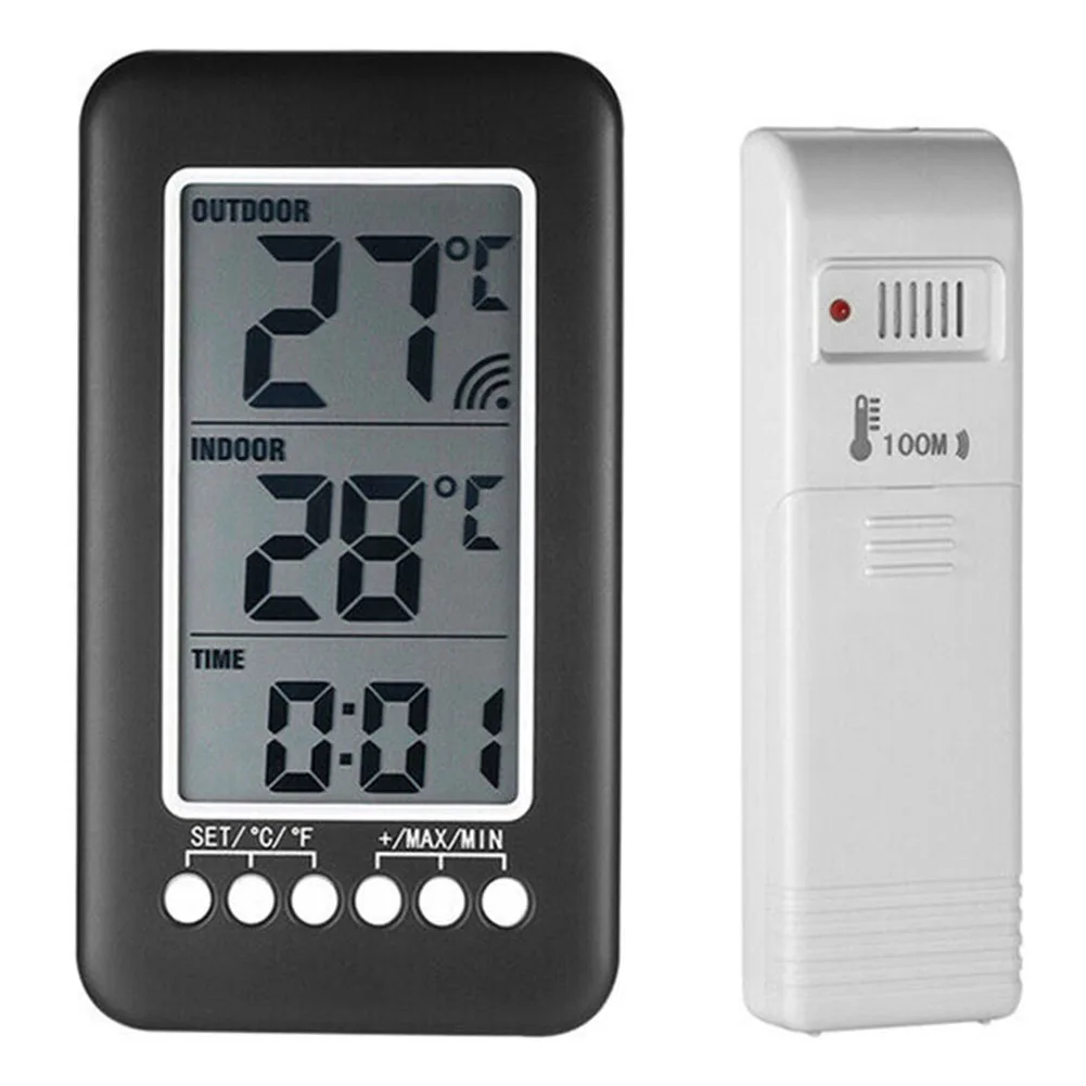 

20-90%RH Thermometer Digital Hung On The Wall Indoor LCD Display Transmitter Temperature Meter Thermometer Clock