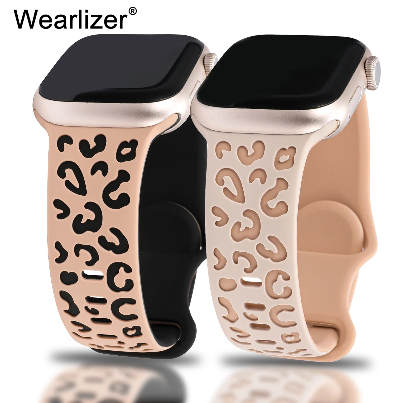 

Wearlizer Two-Tone Engraved Band For Correa Apple Watch Band 49mm45mm 41mm Silicone Strap For IWatch Series Ultra 9 8 7 6 SE