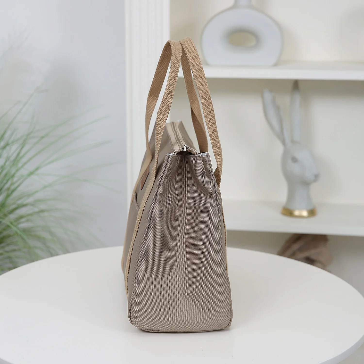 حقيبة غداء بلون موحد، حقيبة حمل مع سحاب داخلي من رقائق معدنية، سعة كبيرة محمولة، للعمل، المدرسة، حقيبة أدوات مع وجبات #5