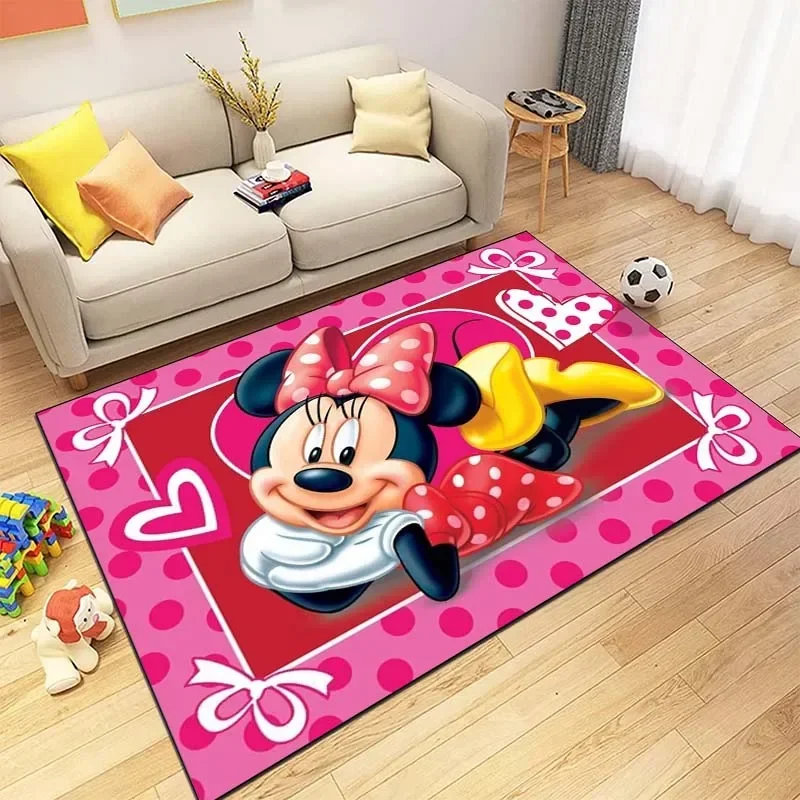 Disney Minnie dywanik z motywem myszki miki do salonu dywan do sypialni mata podłogowa dziecięca szatnia mata do zabawy dywan do składania