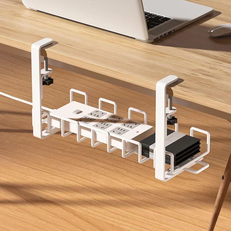 Under Table Storage Rack Cable Organizer Under Desk Socket Earphones Wire Charging Cable Tray Home Office Desk Cord Management