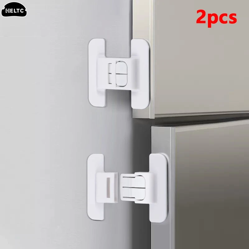 2pcs Kids Security Protection Refrigerator Lock Home Furniture Cabinet Door Safety Locks Anti-Open Water Dispenser Locker Buckle