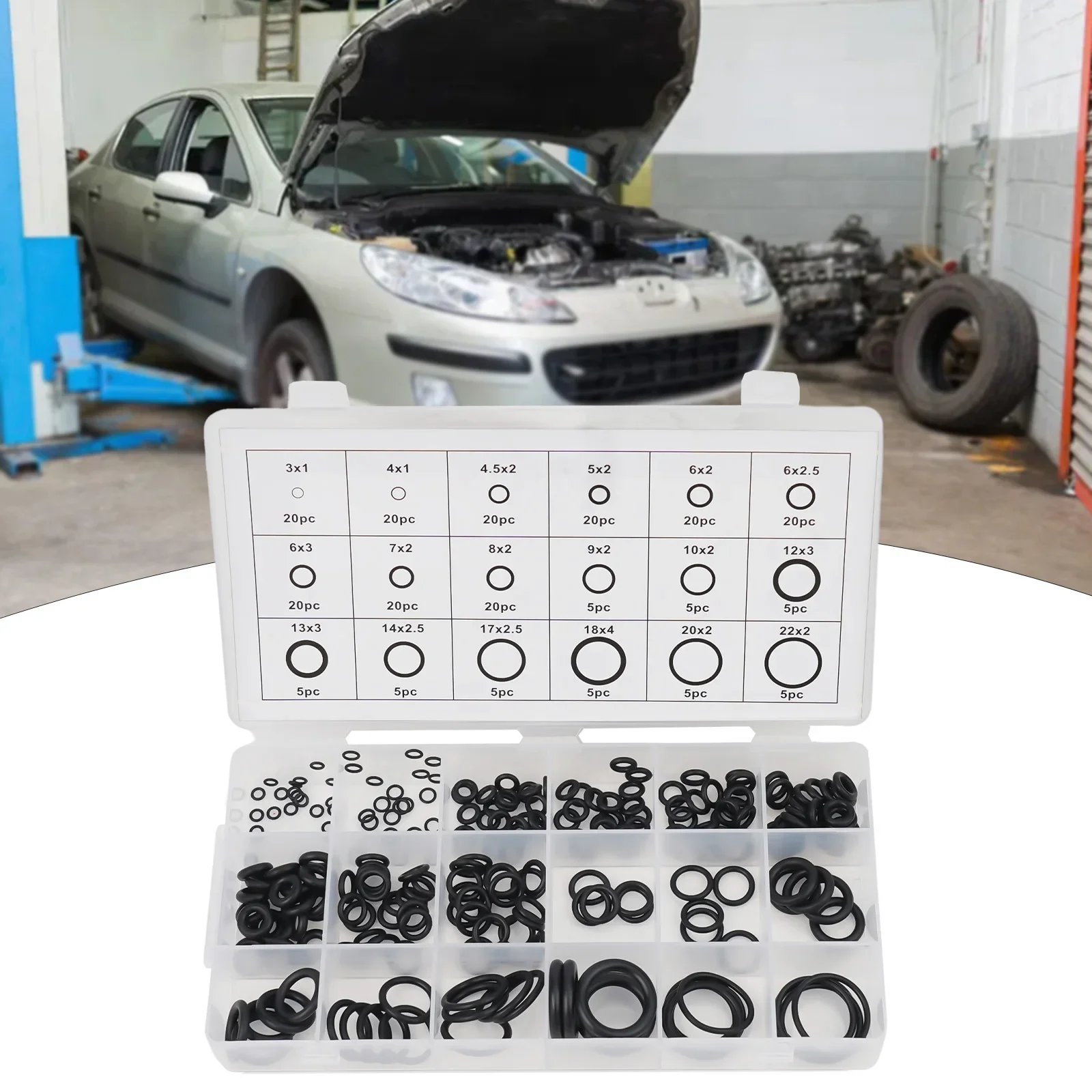 Rubber O Ring Kit 225 Pieces Containing 18 Sizes For Automotive Gas Air Electrical Appliances Bearings And Pump Maintenance