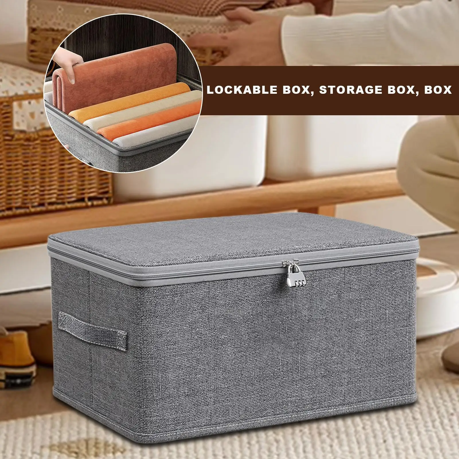 Lockable Clothes Storage Box with Password Lock, Privacy Storage Organizer for Jeans, Pants, Sweaters, Wardrobe & Closet Cabinet