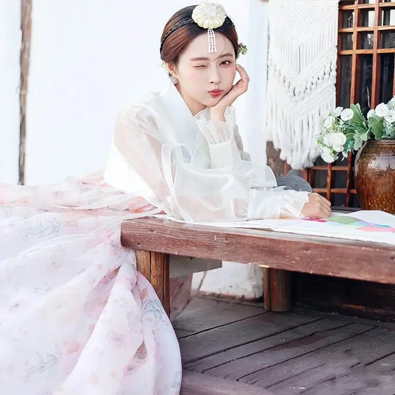 Hanbok roupas femininas traje tradicional vestido coreano modernizado melhorado tribunal coreano dança nacional cosplay vestidos hanbok한