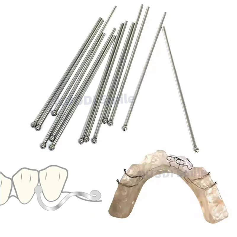 

10 шт., стоматологическая ортодонтическая шариковая фиксаторная застежка, якорь, шариковые застежки из нержавеющей стали, проволока, положение зубов, удержание 0,7/0,8/0,9 мм