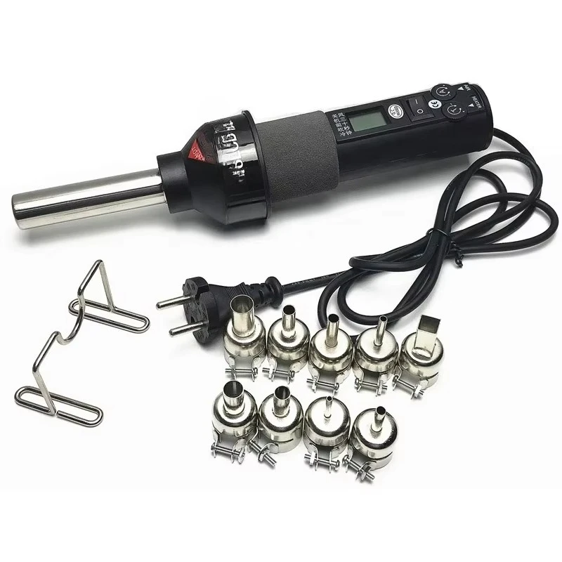 Promotion 450W Hot air Gun Digital Display Electric Hot air Gun Temperature Control Welding T   le to Send 9 air Nozzles