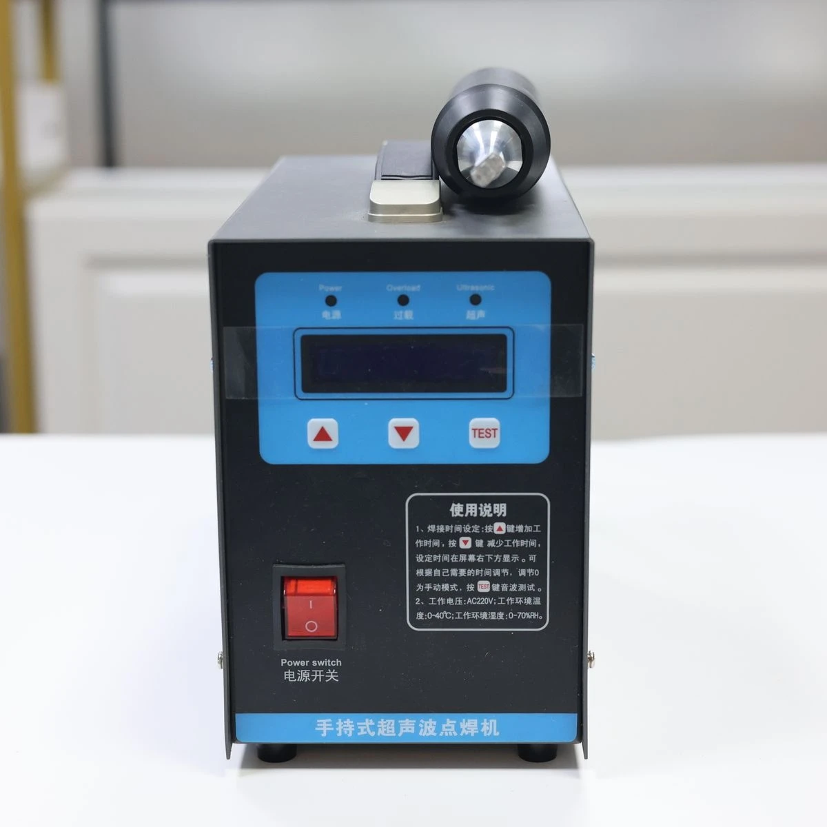 KL-2807 35KHZ 초음파 닭 분뇨 컨베이어 벨트 스폿 용접기, PP, PVC, ABS 초음파 스폿 용접기
