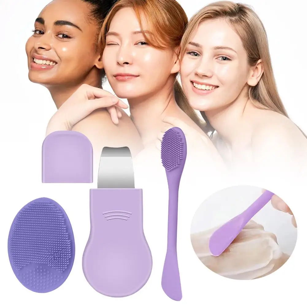أداة إزالة الرؤوس السوداء، منظف الوجه من السيليكون، مكشطة فرشاة مسام الأنف 2 في 1 للتنظيف العميق، ملعقة جلد الوجه، أنف Bl F4U2