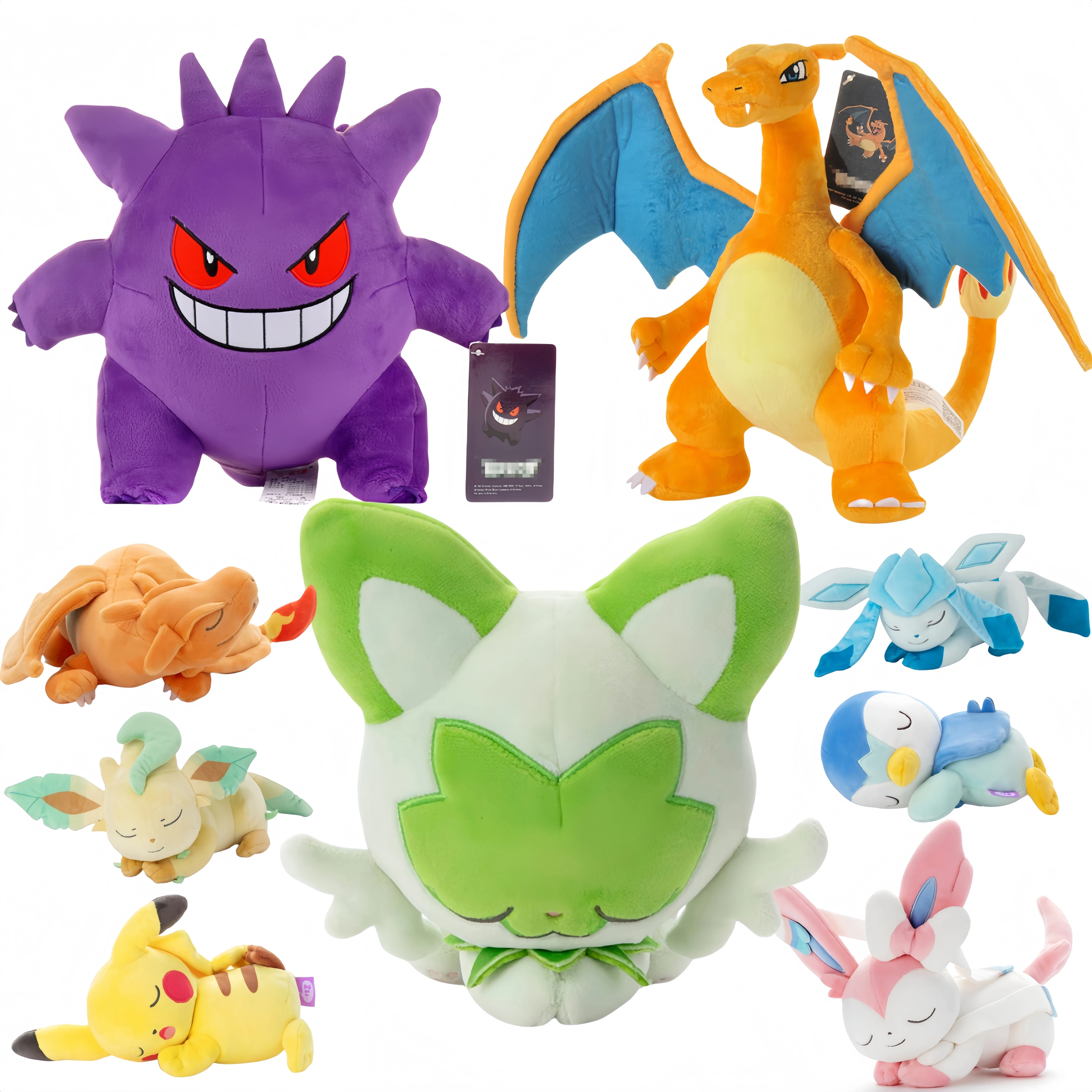 pokemon-pikachu-sprigatito-charmander-bulbasaur-squirtle-gengar-sylveon-pelucia-macio-animais-de-pelucia-charizard-peluche-plushie-brinquedo