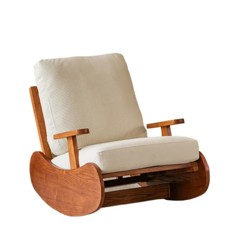 

Retro solid wood living room balcony bedroom lazy sofa