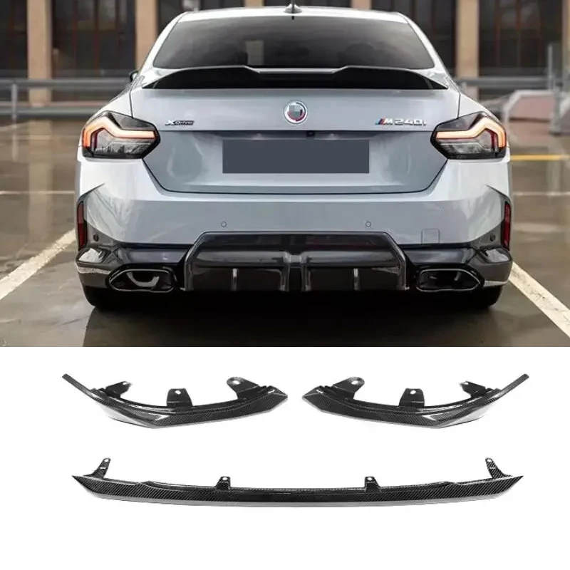 

Real carbon fiber body kit For BMW G42 225i M240i 2door 2022 2023 front bumper lip rear diffuser side skirt spoiler mirror cap