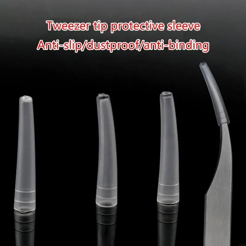 Y55E 100x Grafting Eyelash Tweezers Protective Cover Protective Case Auxiliary Tools