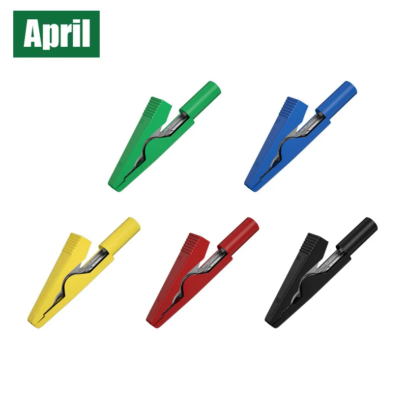 5pcs Alligator Clips Metal Crocodile Clamp with 2mm Socket Insulation Test Accessories for Multimeter