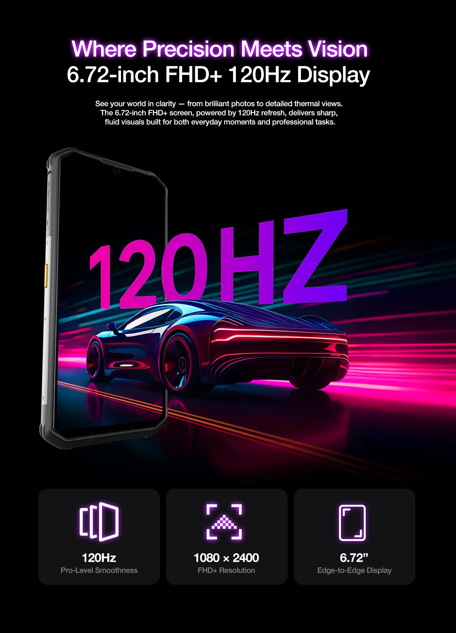 AGM G3 Rugged Phone 5G, Dimensity 7300, 10000mAh, IP68 Waterproof, Wireless Charging, Camping Light, 24(12+12)GB+512GB)