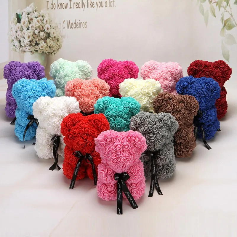 20 cm/30 cm Künstliche Blumen Blase Teddybär der Rosen Form DIY Geschenke Polystyrol Styropor Hochzeit Valentinstag Geschenk – Detail 13
