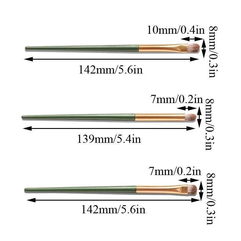 3Pcs/set Makeup Eyeshadow Brush Set Soft Mini Concealer Brushes Portable Cosmetic Applicators Foundation Brush
