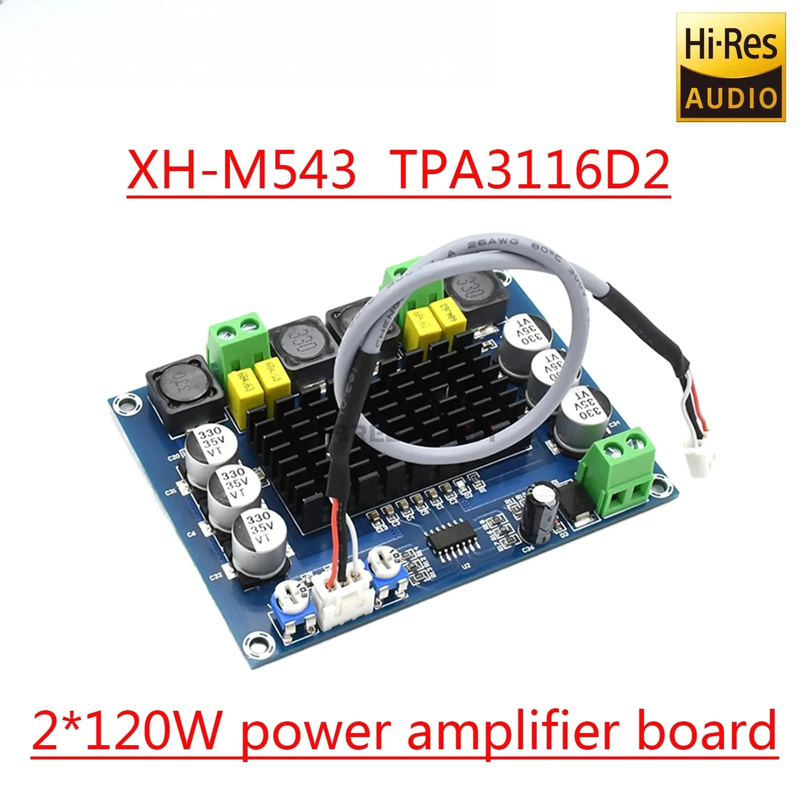 

Модуль усилителя мощности SUQIYA XH-M543, цифровой, высокой мощности, TPA3116D2, класс D, двухканальный, 2*120 Вт