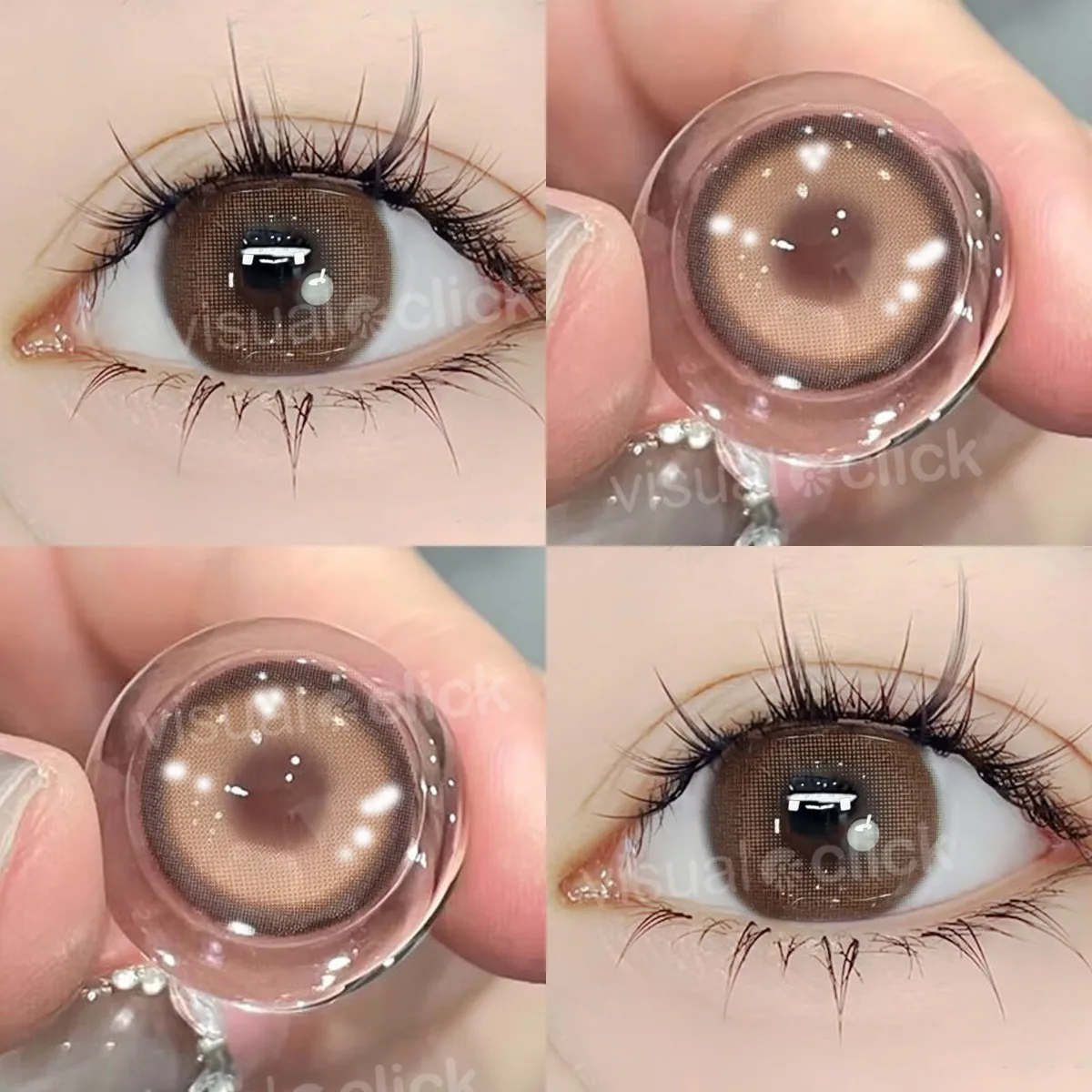 VisualClick 1 Pair -8.00-0 Cat Gray Colorcon Colored Contact Lenses with Degree Myopia Lenses Korean Lenses High Quality Lens