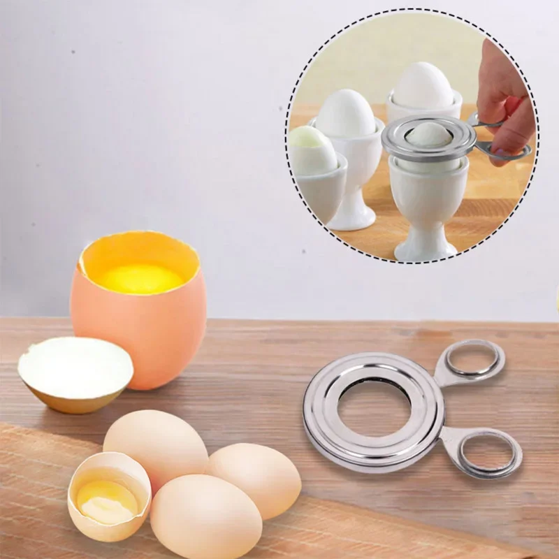 1pc Kitchen Tools Stainless Steel Egg Cutting Device Scissors Cutter For Boiled Egg Cups Egg Holder Baking Kitchen Accessories