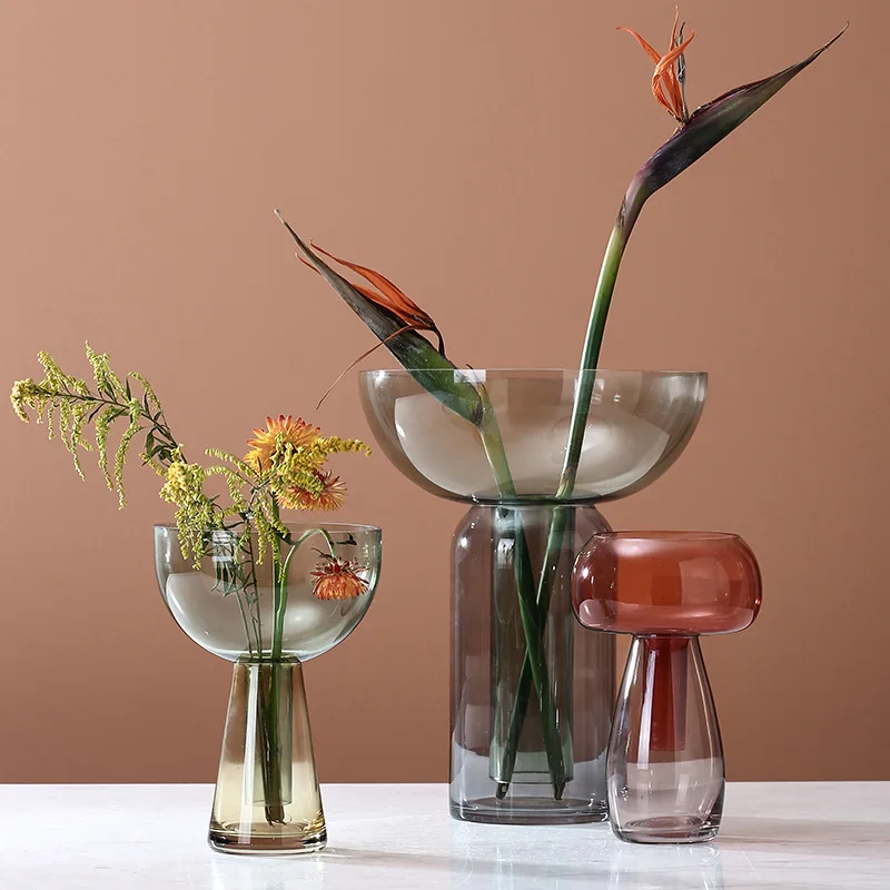 Glass Hydroponic Small Vase Handicraft Arrangement Container Room Table Decoration
