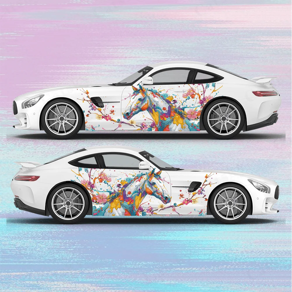 

Цветные наклейки с цветочными узорами для автомобиля, декоративное покрытие для всего кузова, защита от царапин, водонепроницаемые виниловые наклейки для авто.