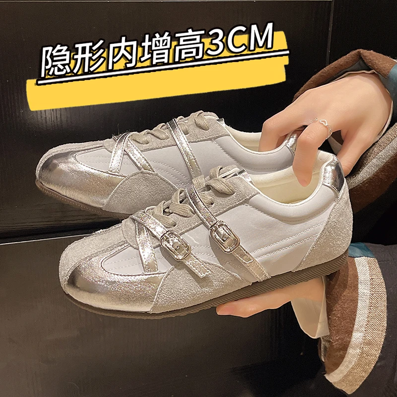 Zapatillas de deporte informales antideslizantes, cómodas y versátiles, con aumento de altura, primavera 2026, para mujer