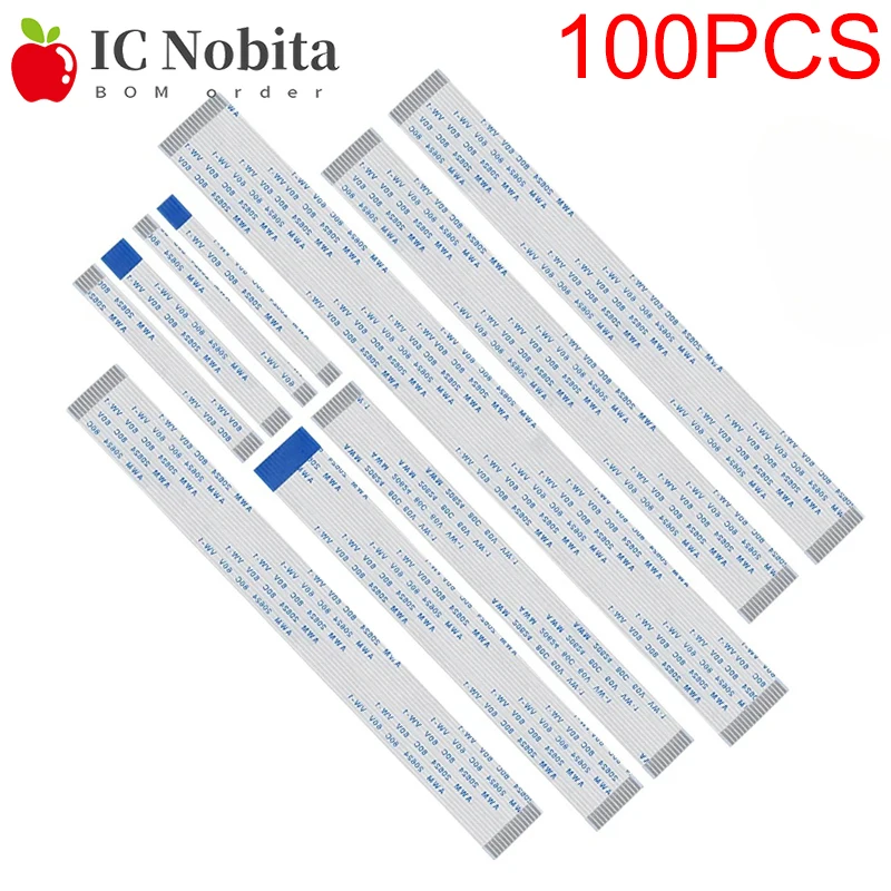 100 قطعة FPC FFC الشريط مرنة كابل مسطح الملعب 1 مللي متر الاتجاه الأمامي FFC سلك 4/5/6/8/10/12/14/15/16/18/20/24/26/28/30/32P #1