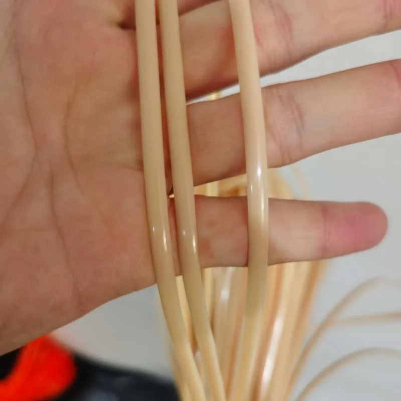 500g 5mm Milk Tea Color PE Flat Synthetic Rattan Material Handmade Crafts Rope Home Knit Repair Chair Table Basket Decoration