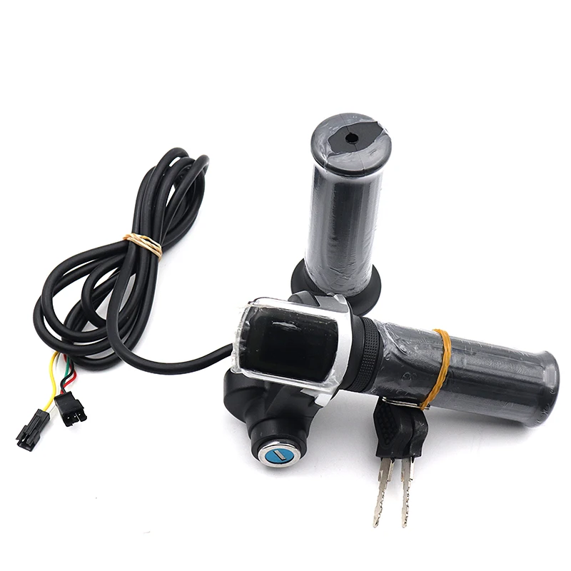 Electric Bike Throttle 24V36V48V Accelerator for E-bike/Electric Scooter Accessory Throttle Handlebar with LED Display