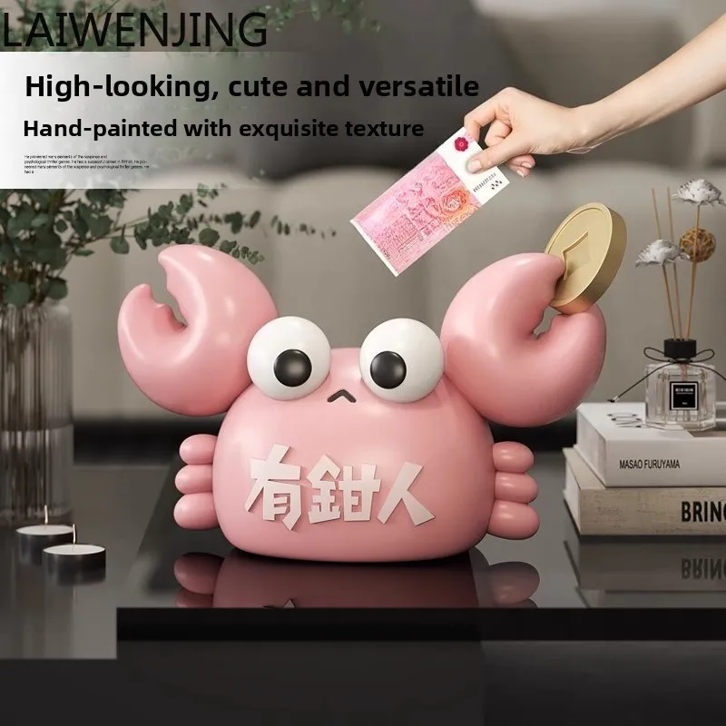 

MJY cartoon crab piggy bank can only enter the living room desktop piggy bank ornament