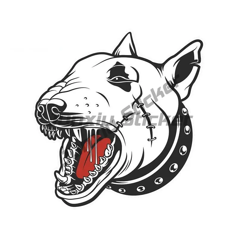 Play Stickers Bull Terrier Sticker Beware of Dog Car Sticker Rear Windshield Trunk Decoration Cartoon Car Styling