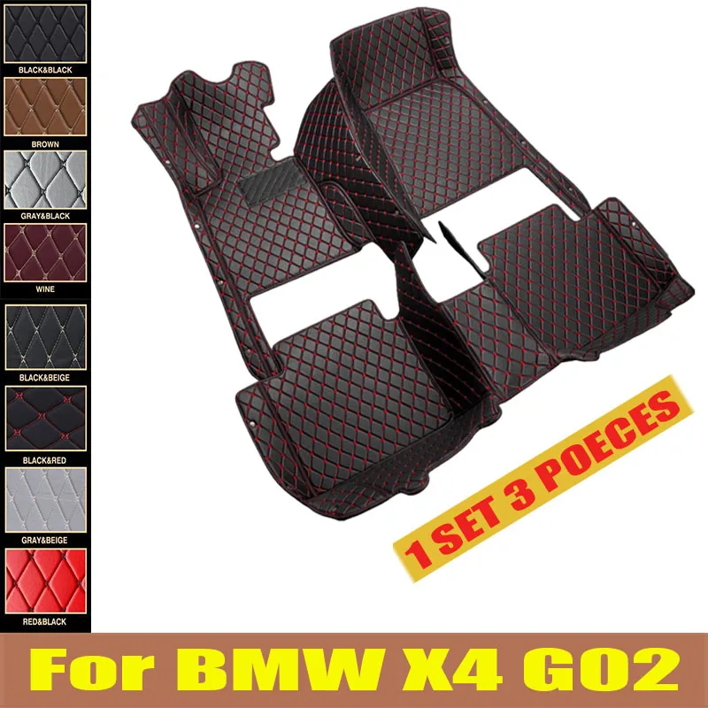 

Car Floor Mats For BMW X4 G02 MK2 2019~2022 Rug Covers Leather Luxury Mat Anti Dirt Pad Carpet Car trunk mat Interior Parts