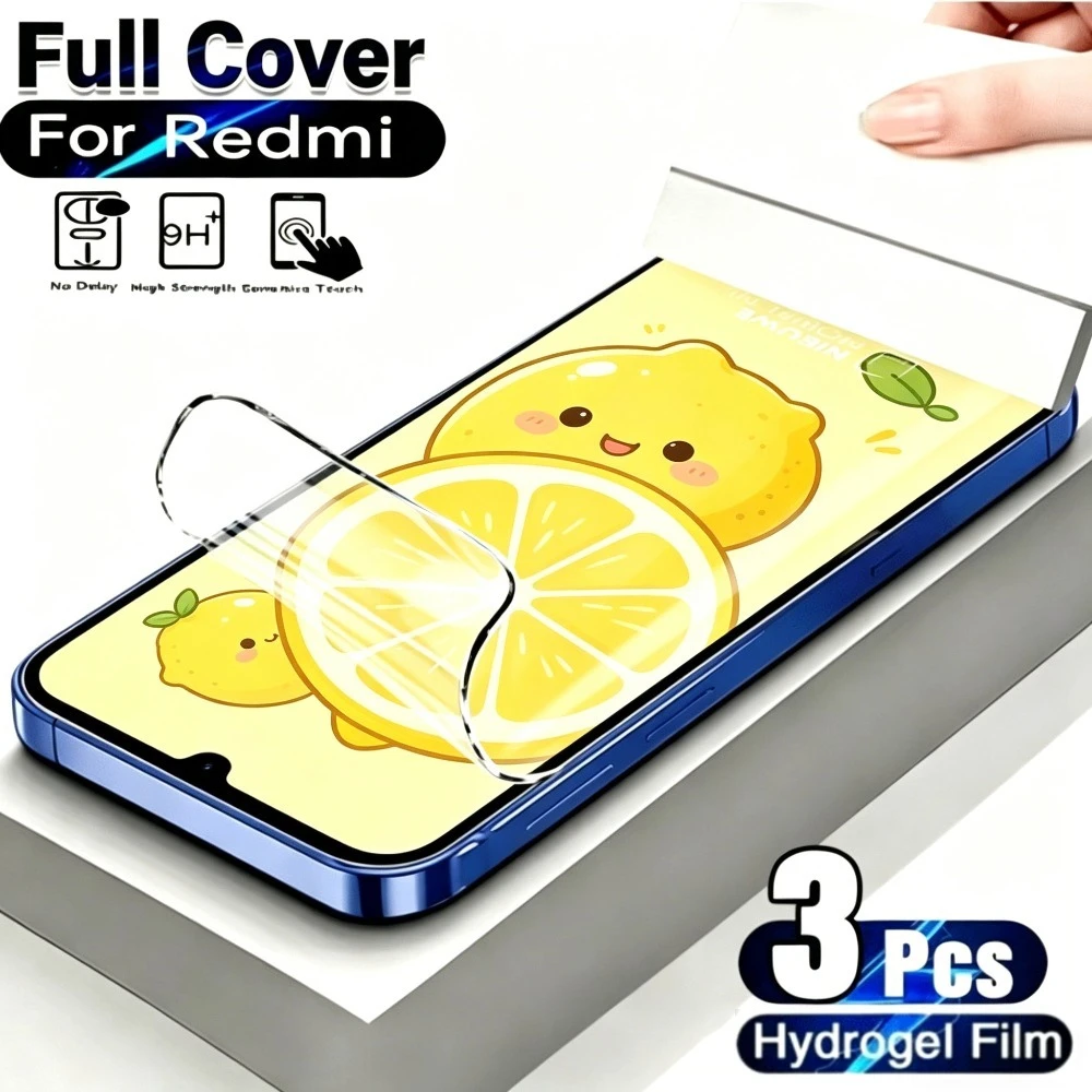 

3Pcs Full Coverage Hydrogel Film for Redmi Note 15 14 13 Pro Plus 12 11 10 Pro Screen Protector for Redmi 15C 15 14C 13C 12C 10A