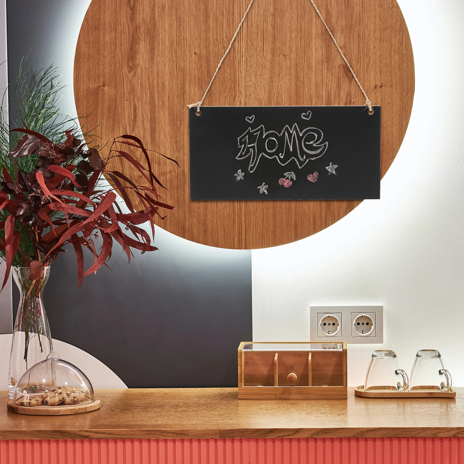 

2 Pcs Hanging Decor Erasable Sign Door Home Office Diy Hanging Board DIY Message Board Pendant Wooden Display