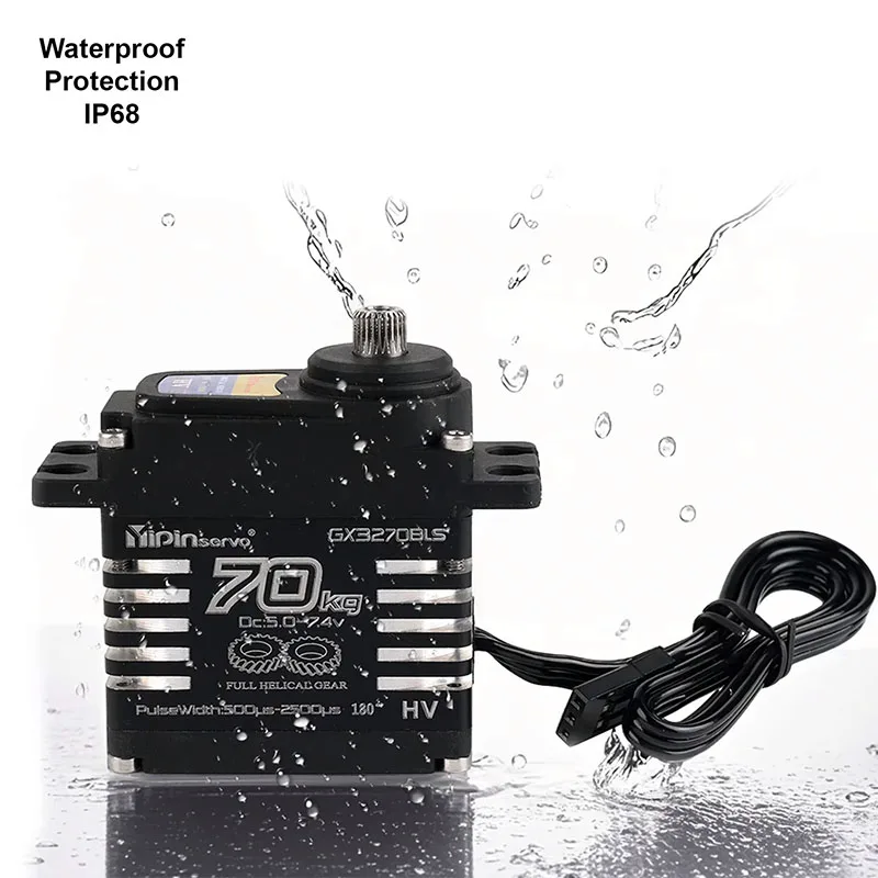 

70kg Digital Servos Large Torque Magnetic Induct 8.4v Brushless Motor IP68 Steel Helical Gear For 1/8 1/10 Remote RC Car Robot