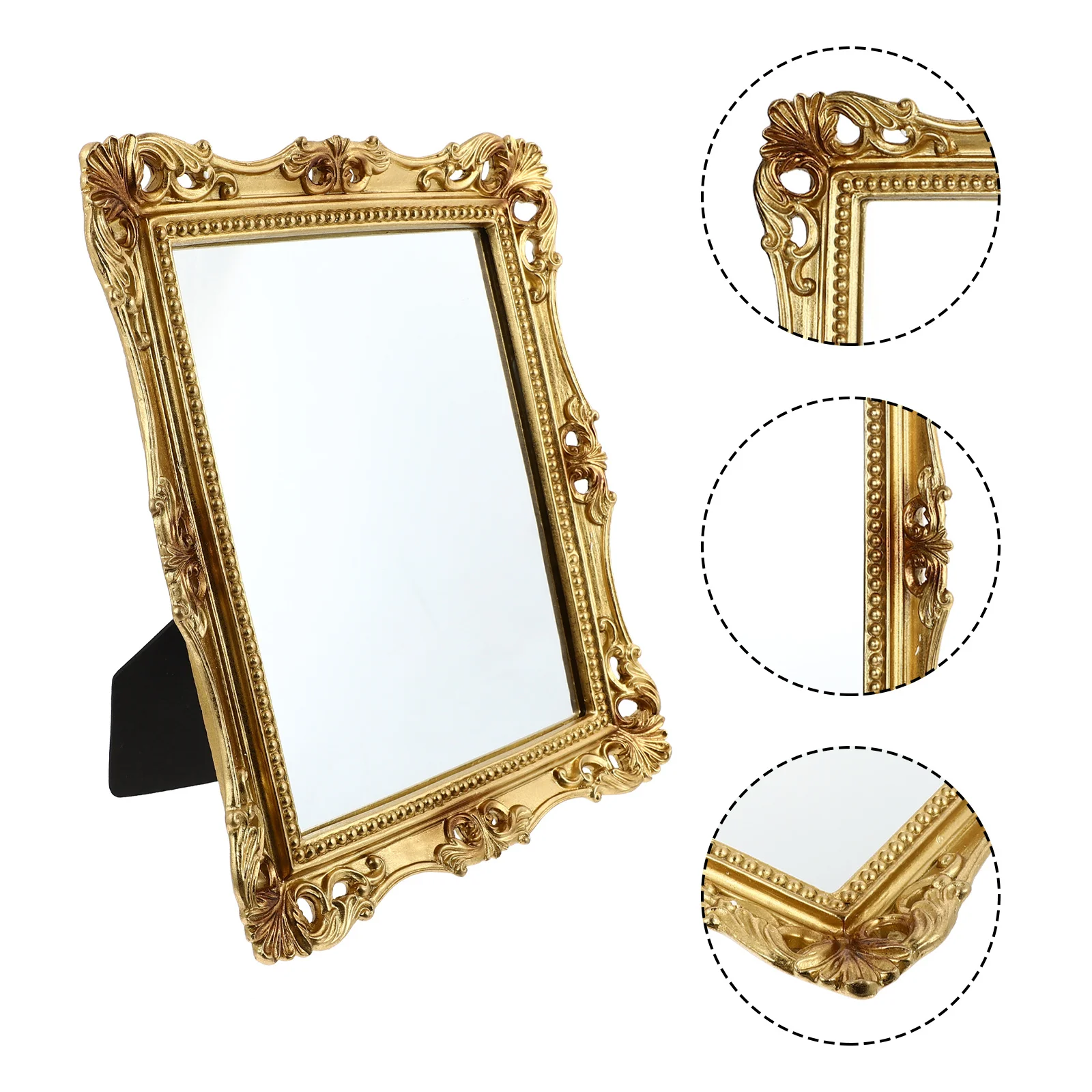 1 قطعة مرآة رائعة ريترو ستايل منحوتة نمط مرآة لوضع مساحيق التجميل ديكور سطح المكتب زخرفة مشهد المنزل