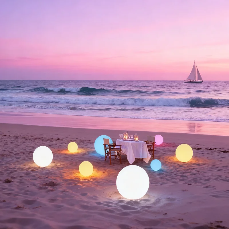 LED Garden Ball Light with Remote Control, Waterproof Outdoor Floor Lamp for Lawn Pathway Wedding Party Decor