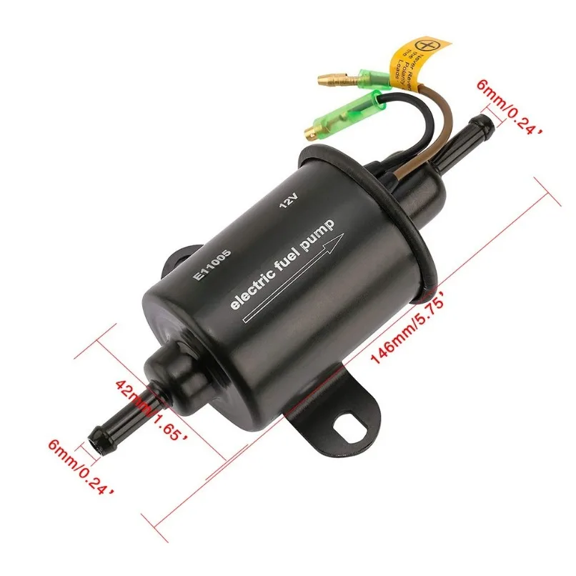 12V Low‑Pressure Inline Electric Fuel Pump 5‑9PSI 6mm Port External Transfer Pump Vehicle Fuel System Replacement Parts