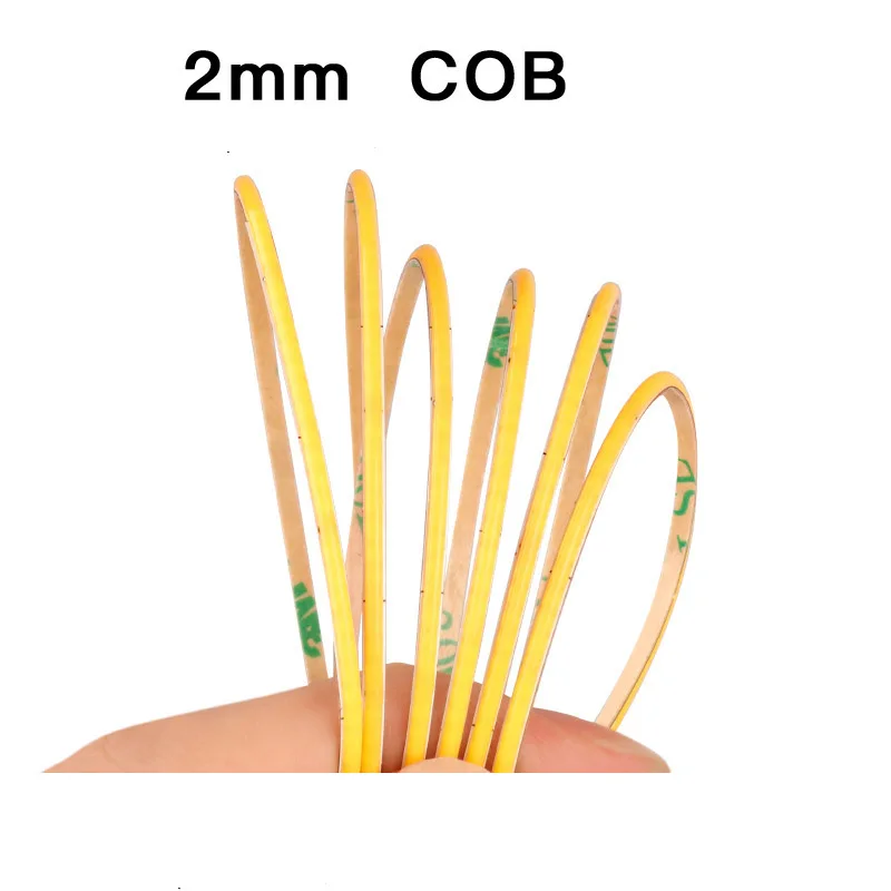 

5 м 12 В Ультратонкая узкая 2 мм COB светодиодная лента Гибкая мягкая лента 3000k Природный белый 4000k 6000k Автомобильный выставочный шкаф Свет для рукоделия
