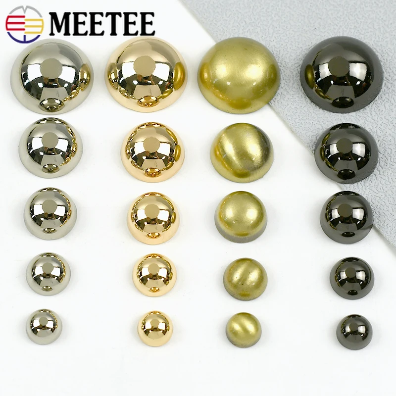 

Meetee 10Pcs 8/10/12/15/20mm Metal Buckles Decorative Rivets for Bag Belt Shoes Round Nailhead Clasp DIY Hardware Accessories
