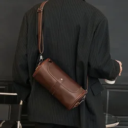 Luxury Retro Barrel Shaped Shoulder Bags Men Crossbody Bag Fashion Design Messenger Bag Mens Crossbody Shoulder Bag Male 2021