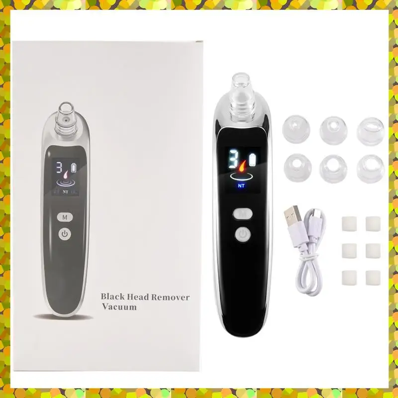 AGLH Face Nose Acne Black Dot Pimple Blackhead Remover Electric Blackhead Vacuum Cleaner Pore Skin Care Tools Machine With 6 Hea