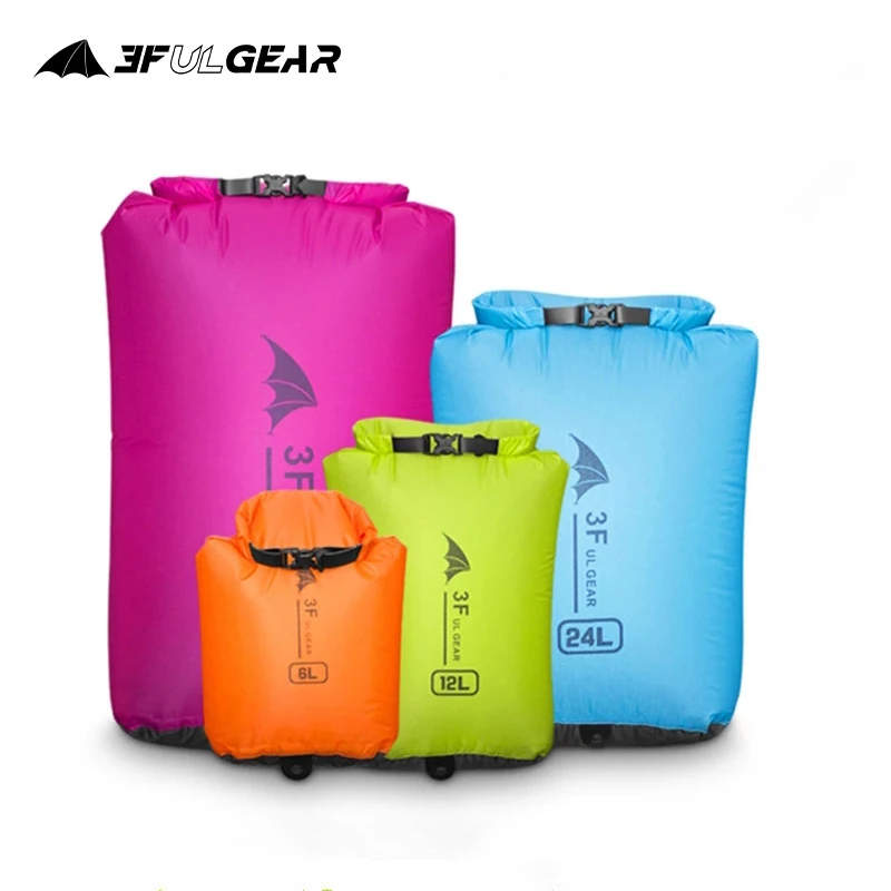 3F UL GEAR Waterproof Storage Bag Pouch Swimming Dry Bag Pack 15D 30D Silicone Travel Boating Fishing Drifting Rafting Bags