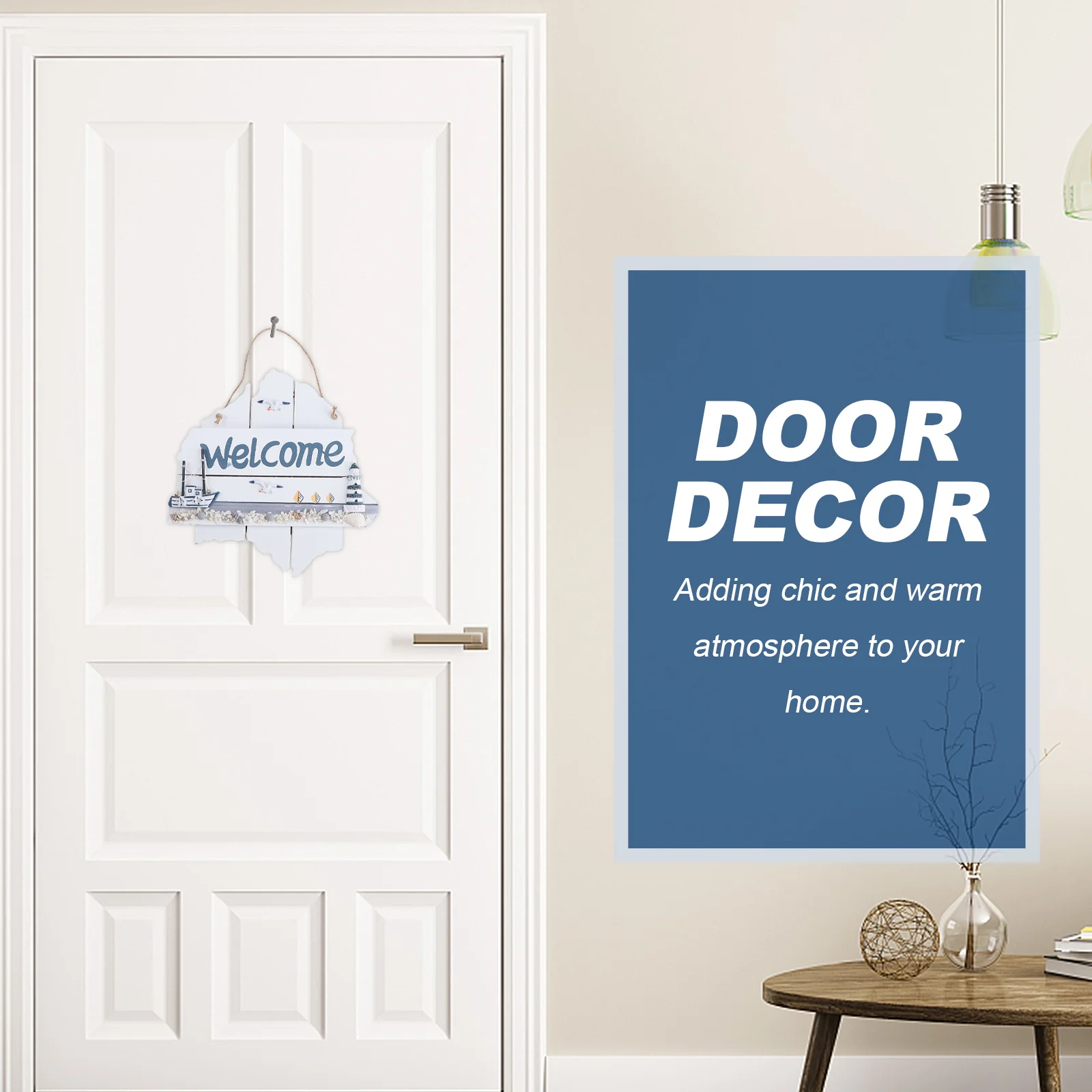 

Welcome Hanging Pendant Door Hanging Decor Creative Wall Ornament for Hotel Store Office Bar Home Decoration