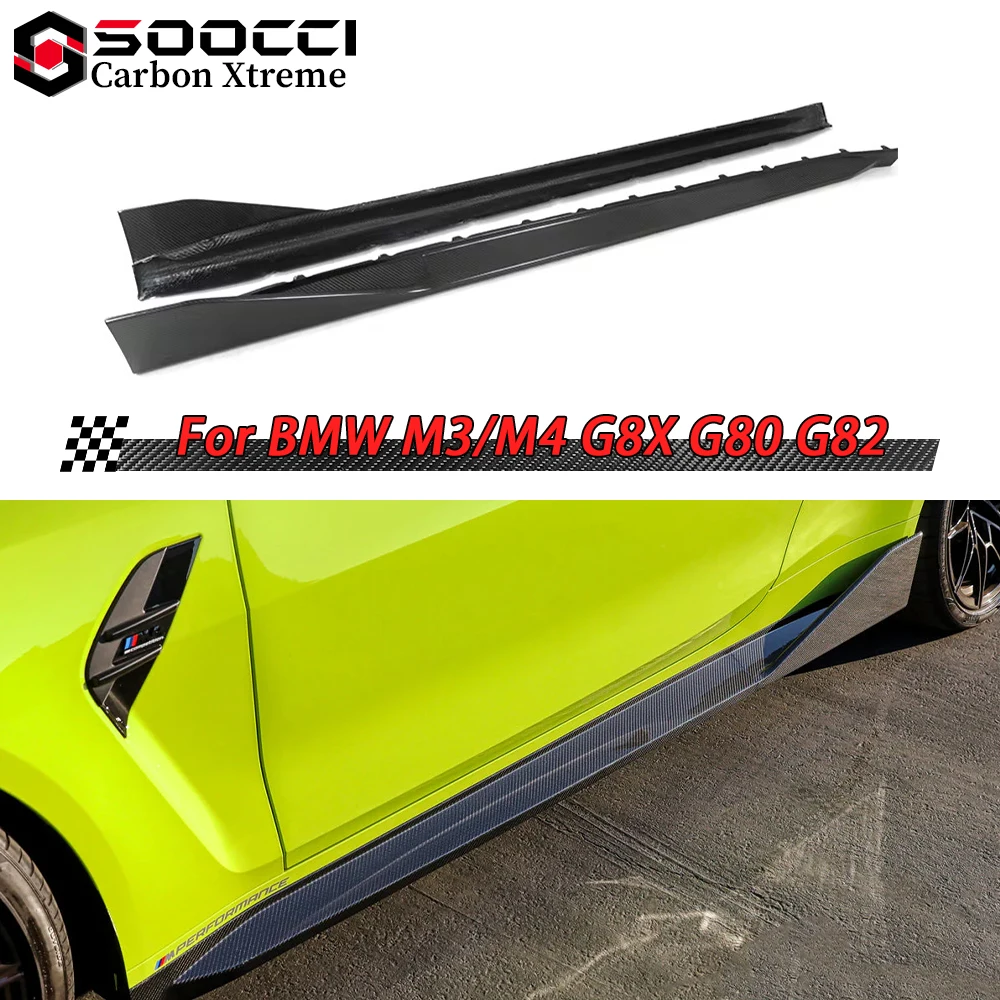 

Dry Carbon Fiber MP Style Side Skirts for BMW M3 G80 G81 M4 G82 G83 Body Kits Side Spoilers Splitters Door Sills Bumper Lips