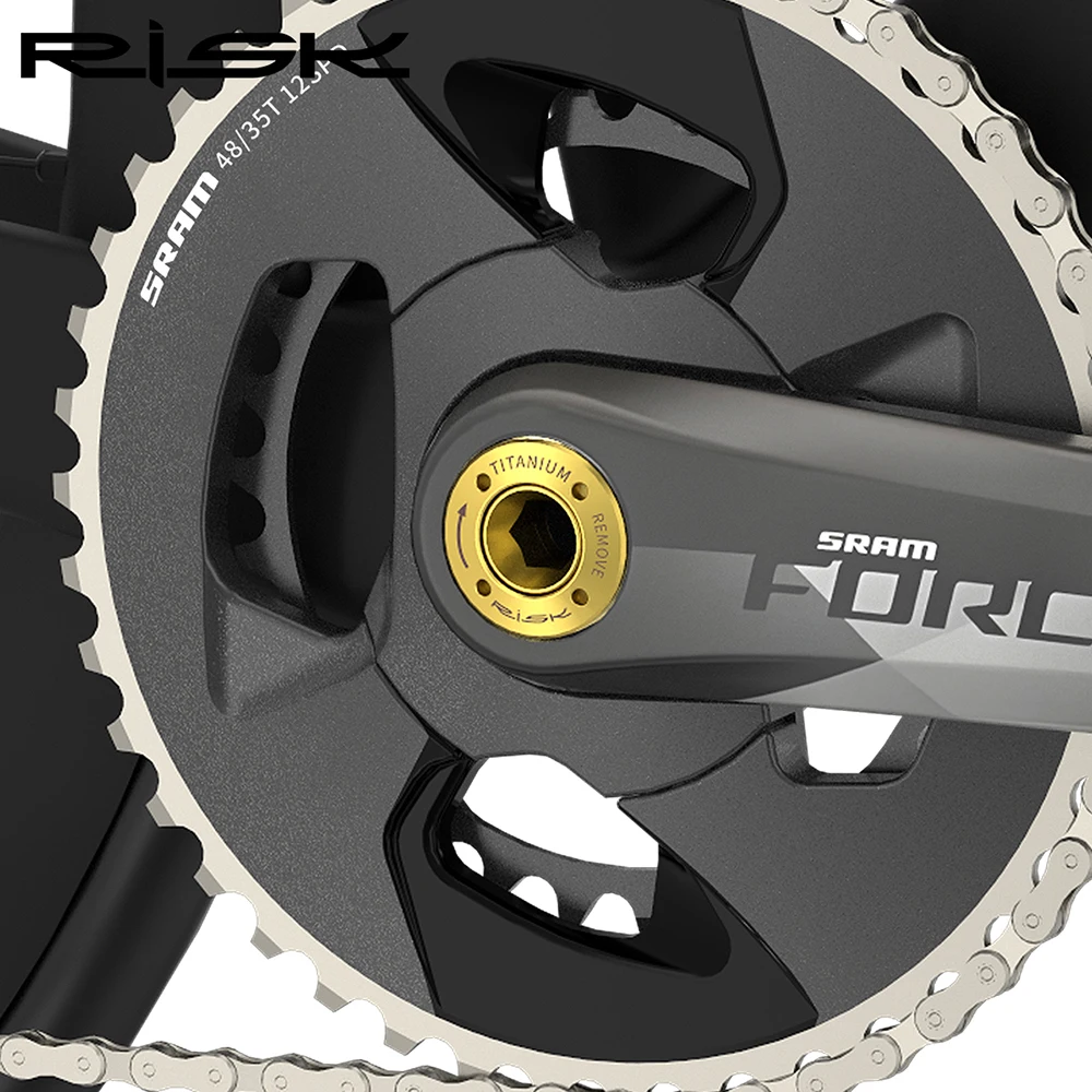 

Risk Titanium Alloy Bike Crank Arm Cap DUB Crank Cover for NX/GX/Force/XX1/AXS Crank DUB Cap Crankset Screw Crank Bolt Locking
