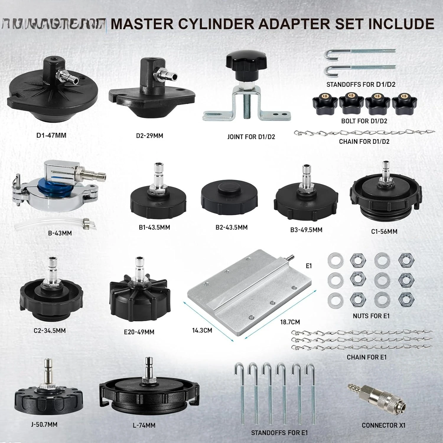 

12 pcs Brake Master Cylinder Bleeder Kit Professional Brake Bleeder Adapter Compatible with Most Brake Bleeder kit