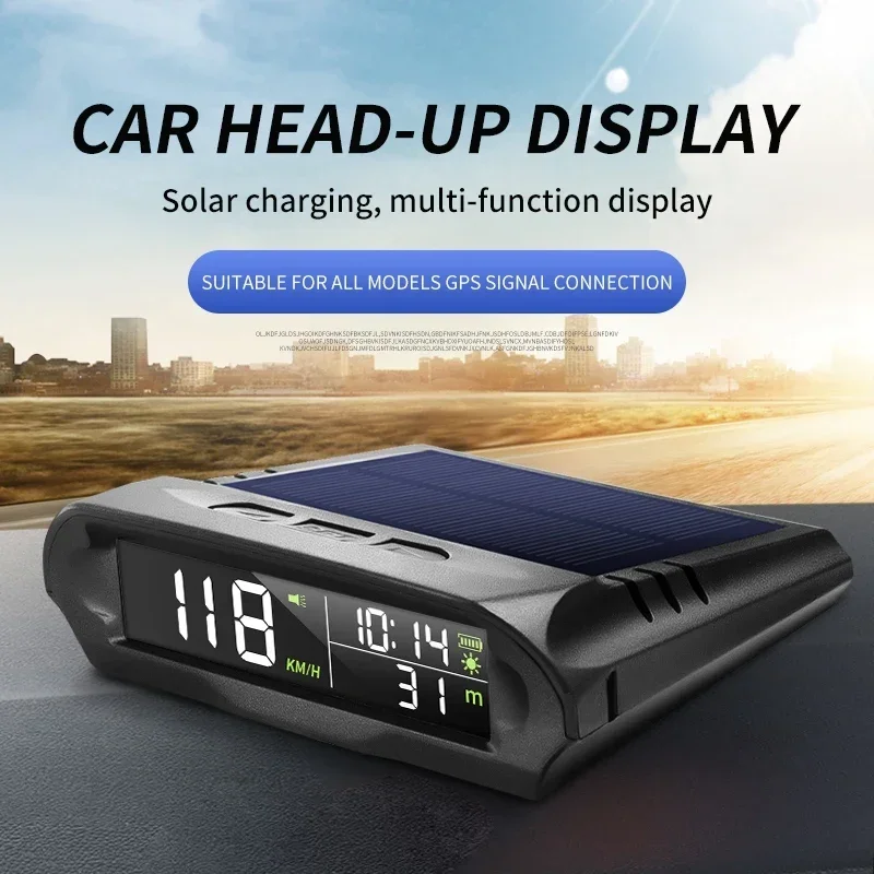 

Wireless Car HUD Head-up Display Windscreen Projector Solar Powered Universal Speed Display Overspee Digital Speedometer