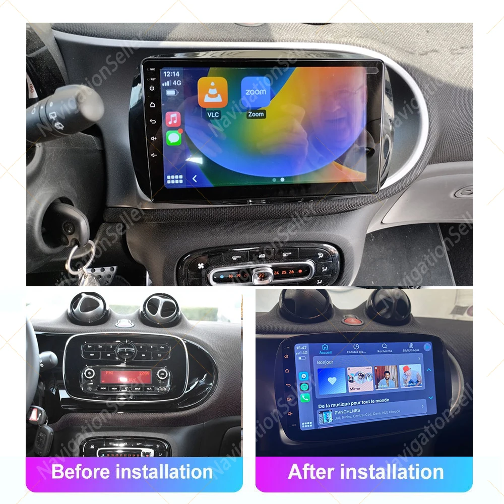 لمرسيدس بنز سمارت 453 Fortwo Forfour 2014-2020 الملاحة اللاسلكية أندرويد السيارات Carplay شاشة ستيريو نظام تحديد المواقع الوسائط المتعددة Tiktok